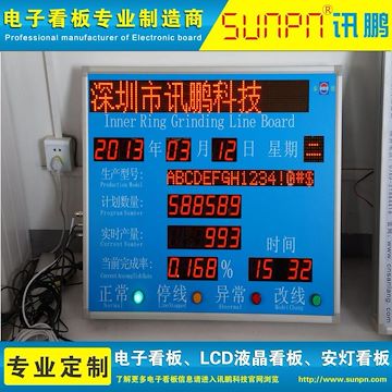 包邮工厂定制LED电子生产车间管理看板显示屏流水线PLC专业设计